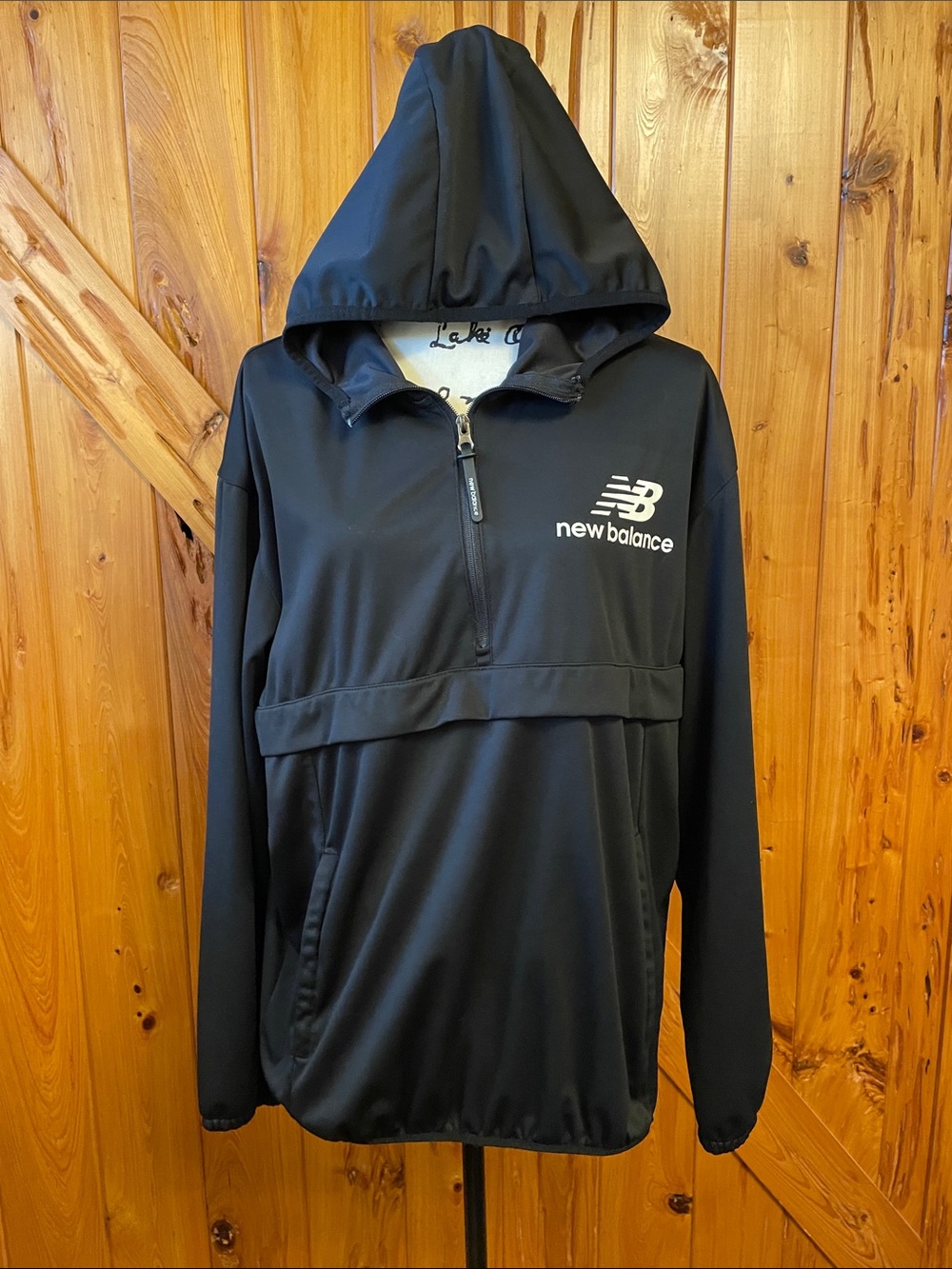 New Balance Black Half-Zip Hooded Performance Jacket